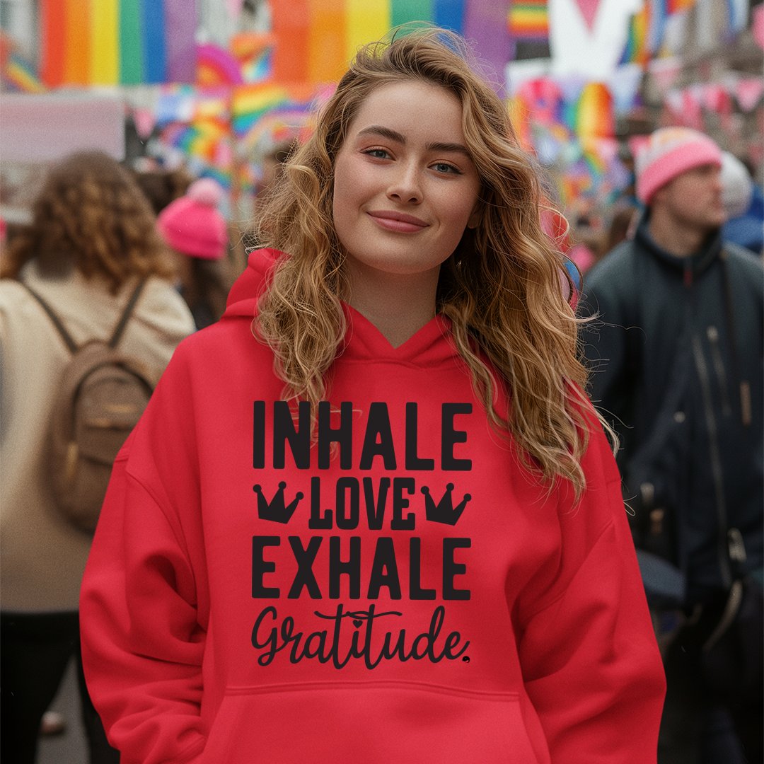 Hoodie Unisex Inhale Love Exhale Gratitude