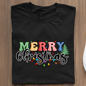 T-Shirt Merry Christmas Retro Christmas Doodle Dots