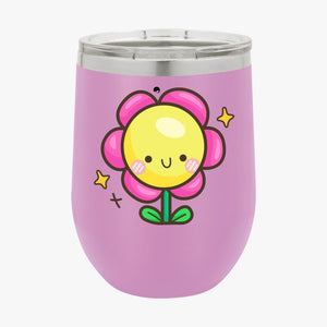 Wine Tumbler Happy Flower