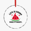 Crystal Glass Ornament Life Is Short Make It Sweet