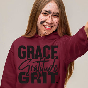 Hoodie Unisex Grace Gratitude Grit