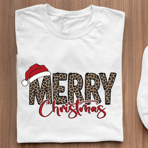 T-Shirt Merry Christmas Leopard