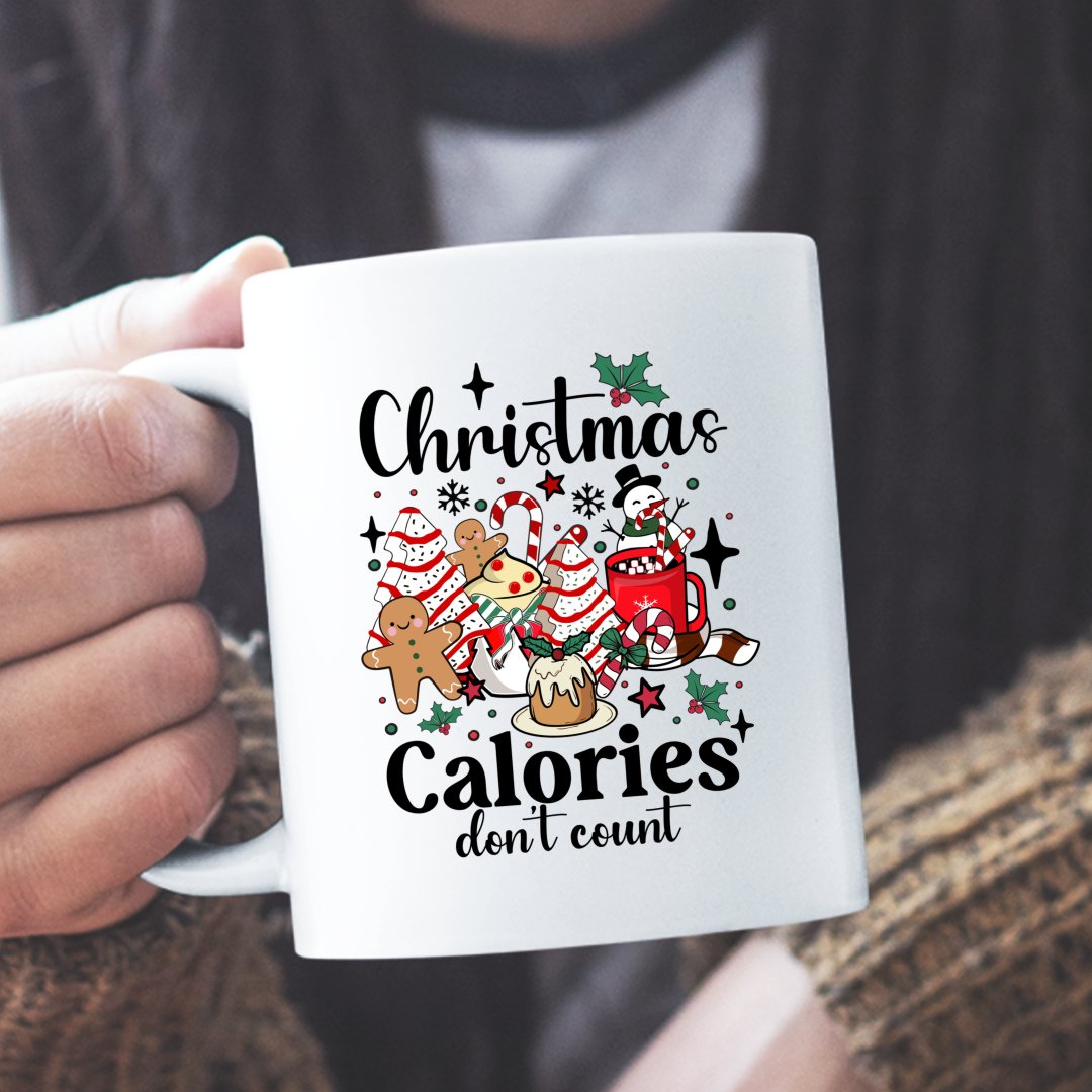 Mug Christmas Calories Don't Count Funny Retro Christmas Coffee