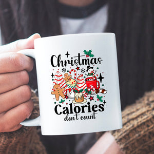 Mug Christmas Calories Don't Count Funny Retro Christmas Coffee