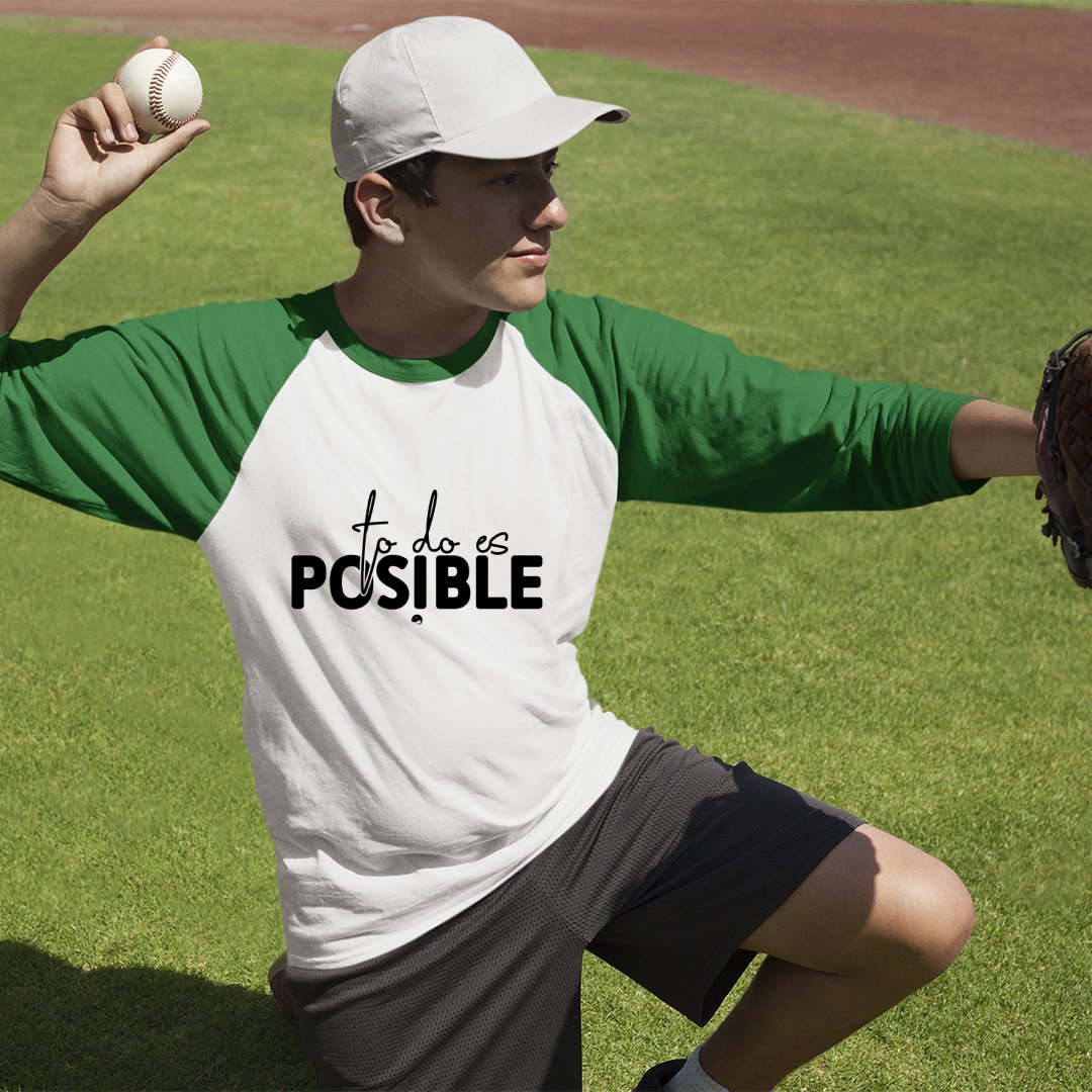 Unisex Sleeve Baseball Tee To Do Es Posible