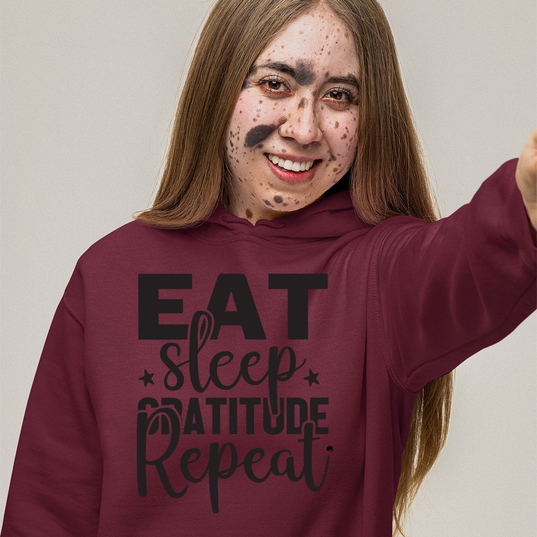 Hoodie Unisex Eat Sleep Gratitude Repeat