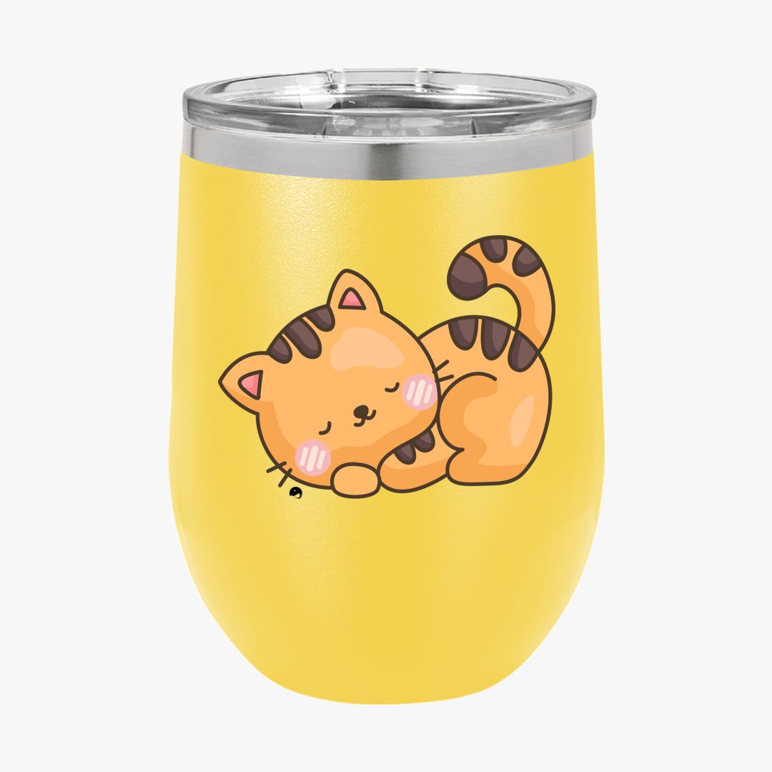 Wine Tumbler Cute Cat